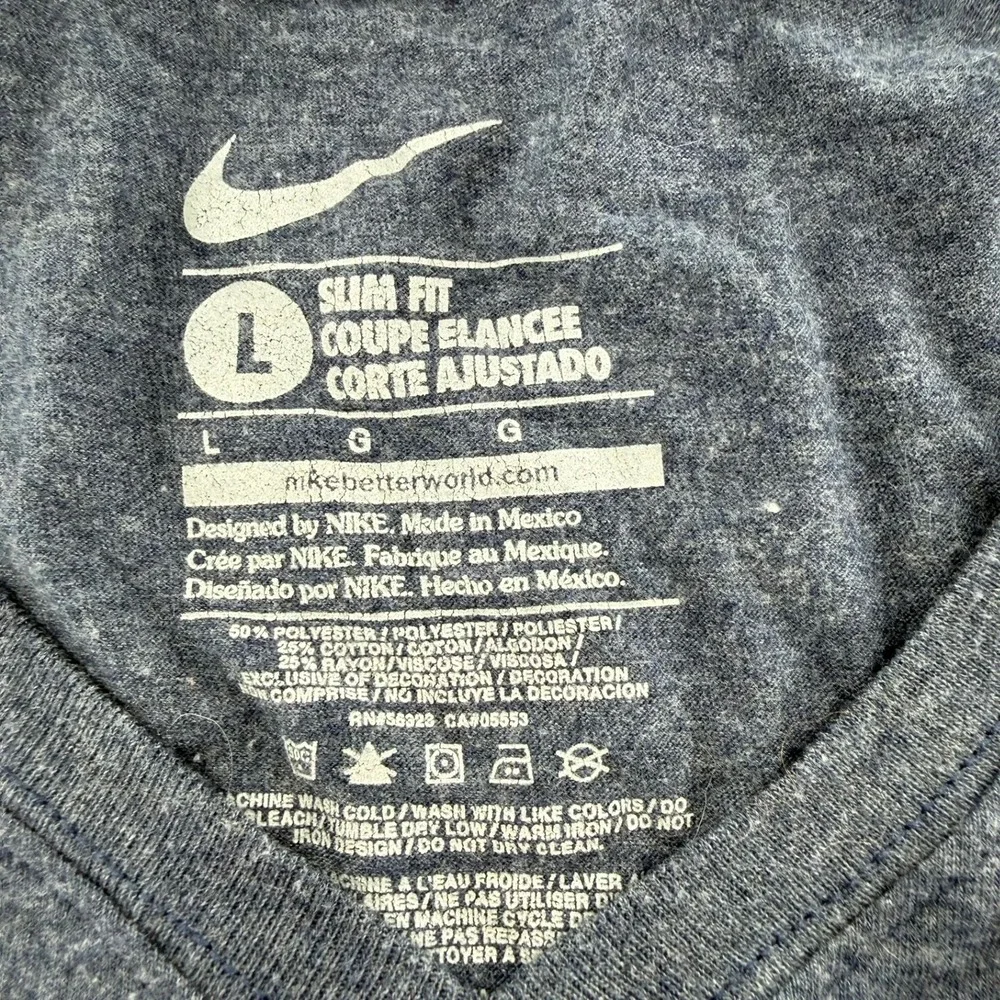 Nike St Louis Cardinals MLB V‎ Neck Tee Modern Women Large Navy Blue Slim Shirt
